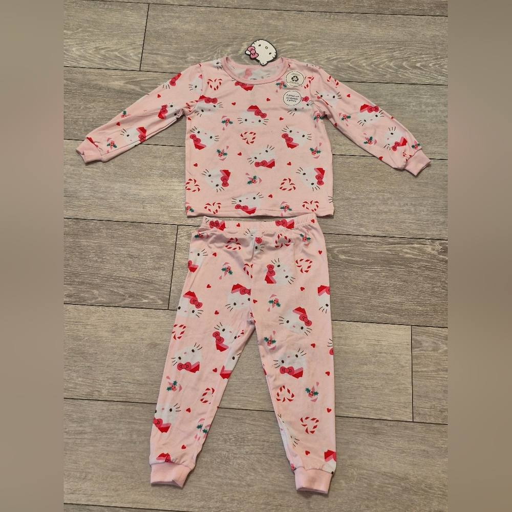 Hello Kitty Sanrio Pink and Red Toddler 2piece Pajama Set